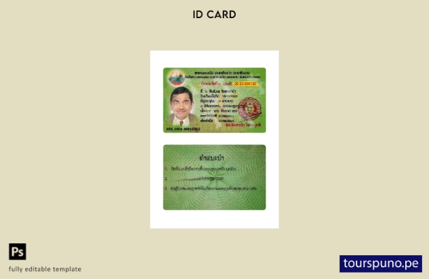 listo para imprimir la plantilla de documento de identidad nacional de Laos